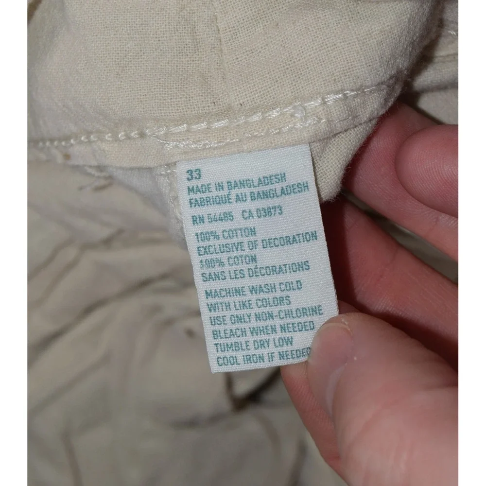American Eagle Cargo Shorts Mens 33 Khaki Heavyweight Cotton Classic Baggy 11in